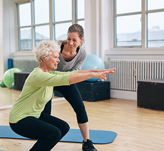 Active patient exercising pain free